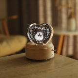 Creative Heart Crystal Music Box Wooden Luminous Music Box